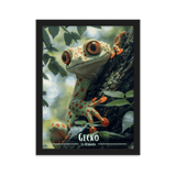 Affiche de La Réunion Gecko sur son arbre 50 × 70 cm / Oak - Univile La Réunion