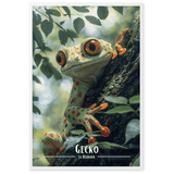 Affiche de La Réunion Gecko sur son arbre 50 × 70 cm / Noir - Univile La Réunion