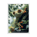 Affiche de La Réunion Gecko sur son arbre 50 × 70 cm / Blanc - Univile La Réunion