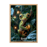 Affiche de La Réunion Gecko 30 × 40 cm / Oak - Univile La Réunion