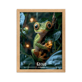 Affiche de La Réunion Gecko 30 × 40 cm / Noir - Univile La Réunion