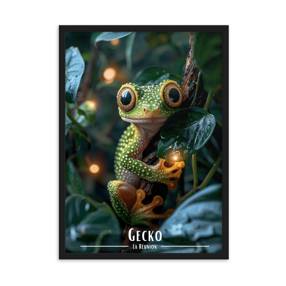 Affiche de La Réunion Gecko 50 × 70 cm / Sans Cadre - Univile La Réunion