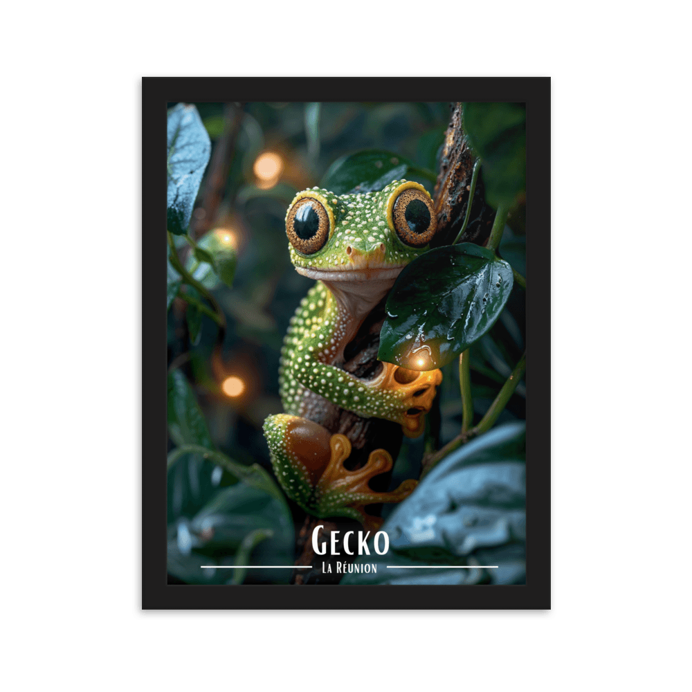 Tableau Gecko Gecko - 30 × 40 cm / Noir - UNIV'ÎLE