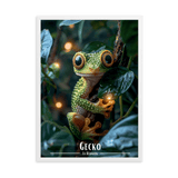 Affiche de La Réunion Gecko 50 × 70 cm / Blanc - Univile La Réunion