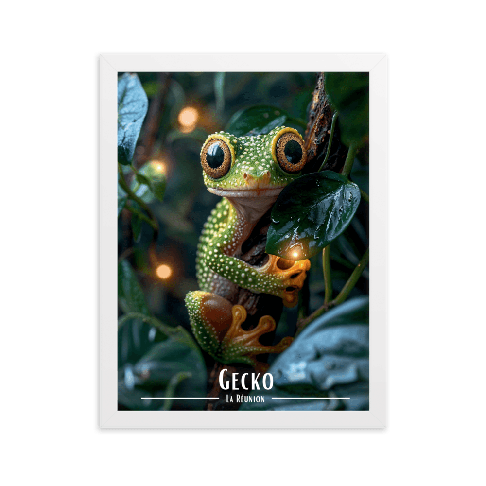 Tableau Gecko Gecko - 30 × 40 cm / Blanc - UNIV'ÎLE