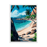 Tableau Grand Anse - Les Seychelles Grand Anse - Les Seychelles - 50 × 70 cm / Blanc - UNIV'ÎLE