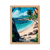 Tableau Grand Anse - Les Seychelles Grand Anse - Les Seychelles - 30 × 40 cm / Oak - UNIV'ÎLE