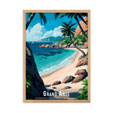 Tableau Grand Anse - Les Seychelles Grand Anse - Les Seychelles - 50 × 70 cm / Oak - UNIV'ÎLE