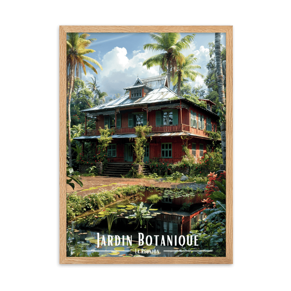 Affiche de La Réunion Jardin botanique 30 × 40 cm / Oak - Univile La Réunion