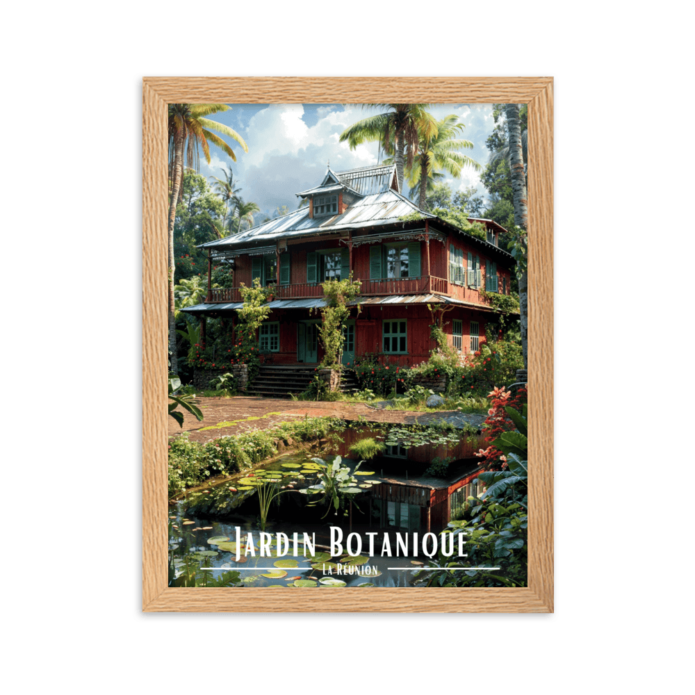 Affiche de La Réunion Jardin botanique 30 × 40 cm / Noir - Univile La Réunion