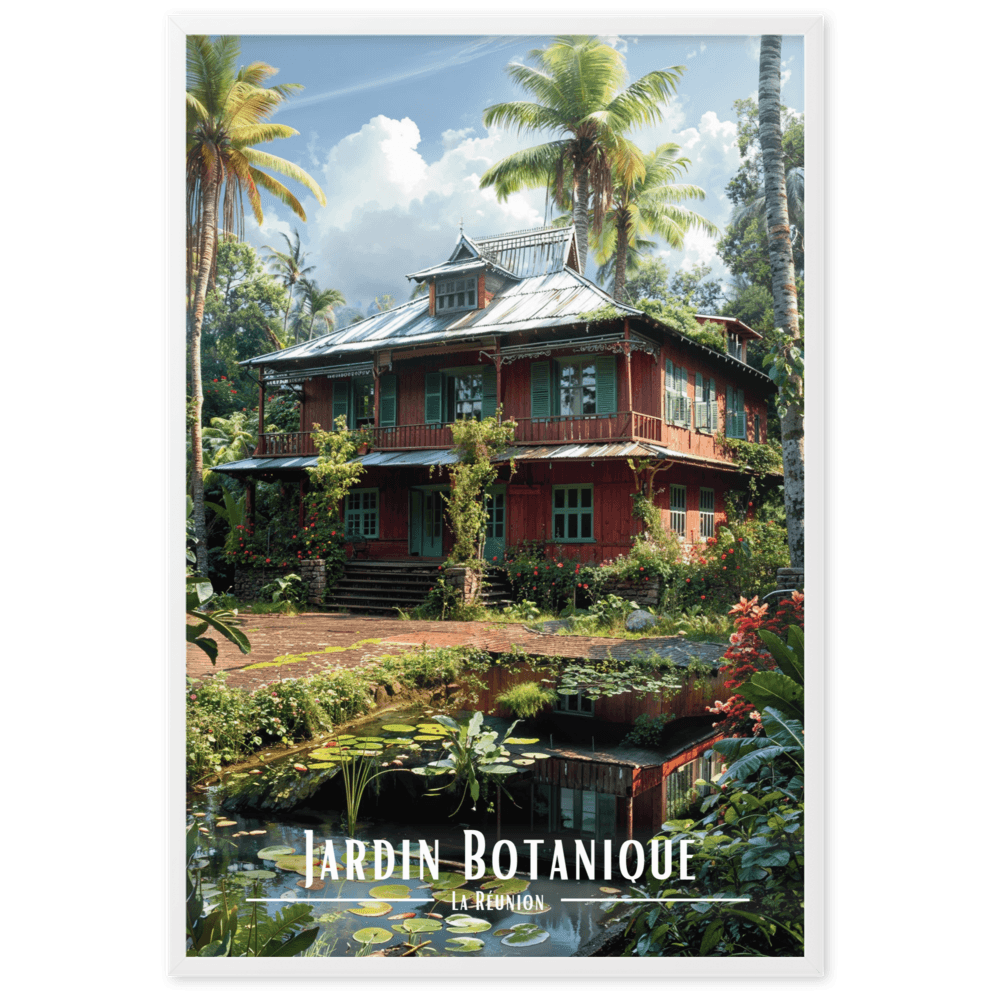 Affiche de La Réunion Jardin botanique 50 × 70 cm / Noir - Univile La Réunion