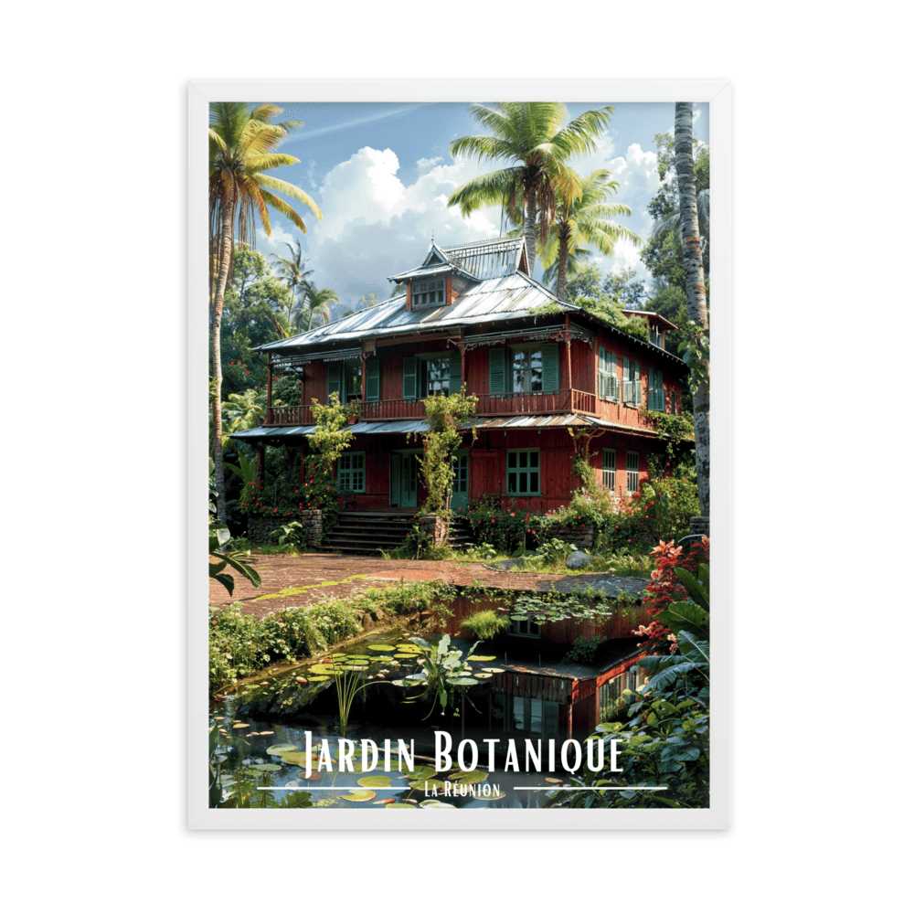 Affiche de La Réunion Jardin botanique 50 × 70 cm / Blanc - Univile La Réunion