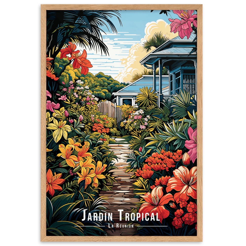 Tableau Jardin Tropical Jardin Tropical - 61 × 91 cm / Oak - UNIV'ÎLE