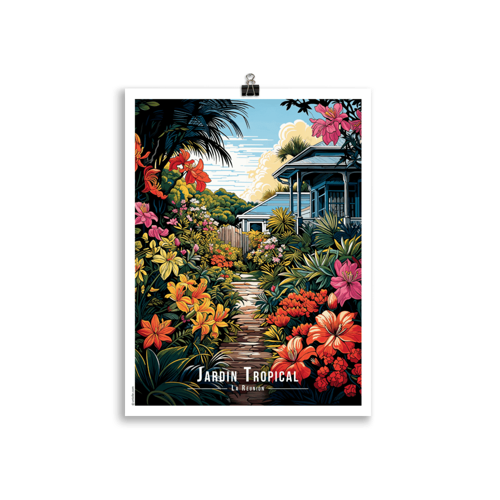 Tableau Jardin Tropical Jardin Tropical - 30 × 40 cm / Sans cadre - UNIV'ÎLE