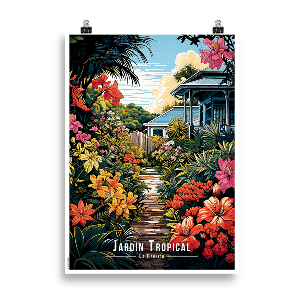 Tableau Jardin Tropical Jardin Tropical - 50 × 70 cm / Sans cadre - UNIV'ÎLE