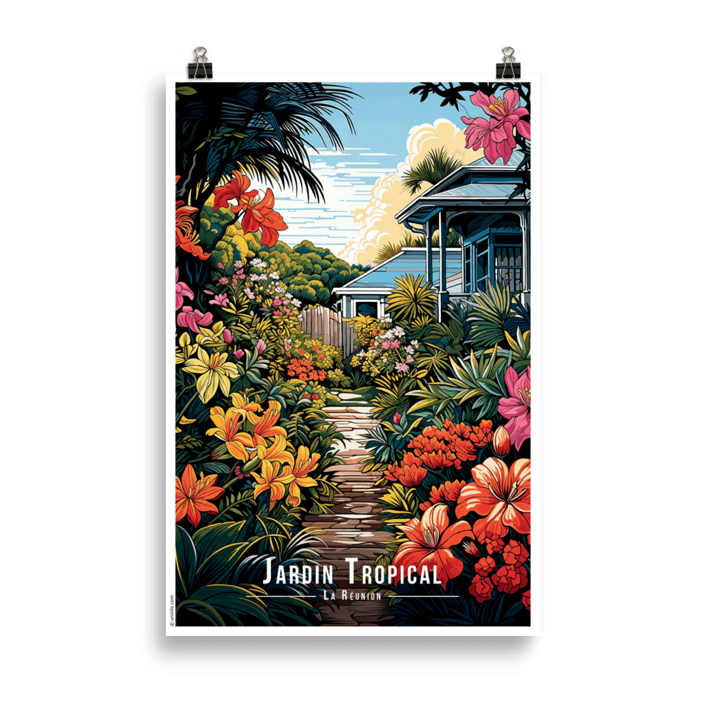 Tableau Jardin Tropical Jardin Tropical - 61 × 91 cm / Sans cadre - UNIV'ÎLE