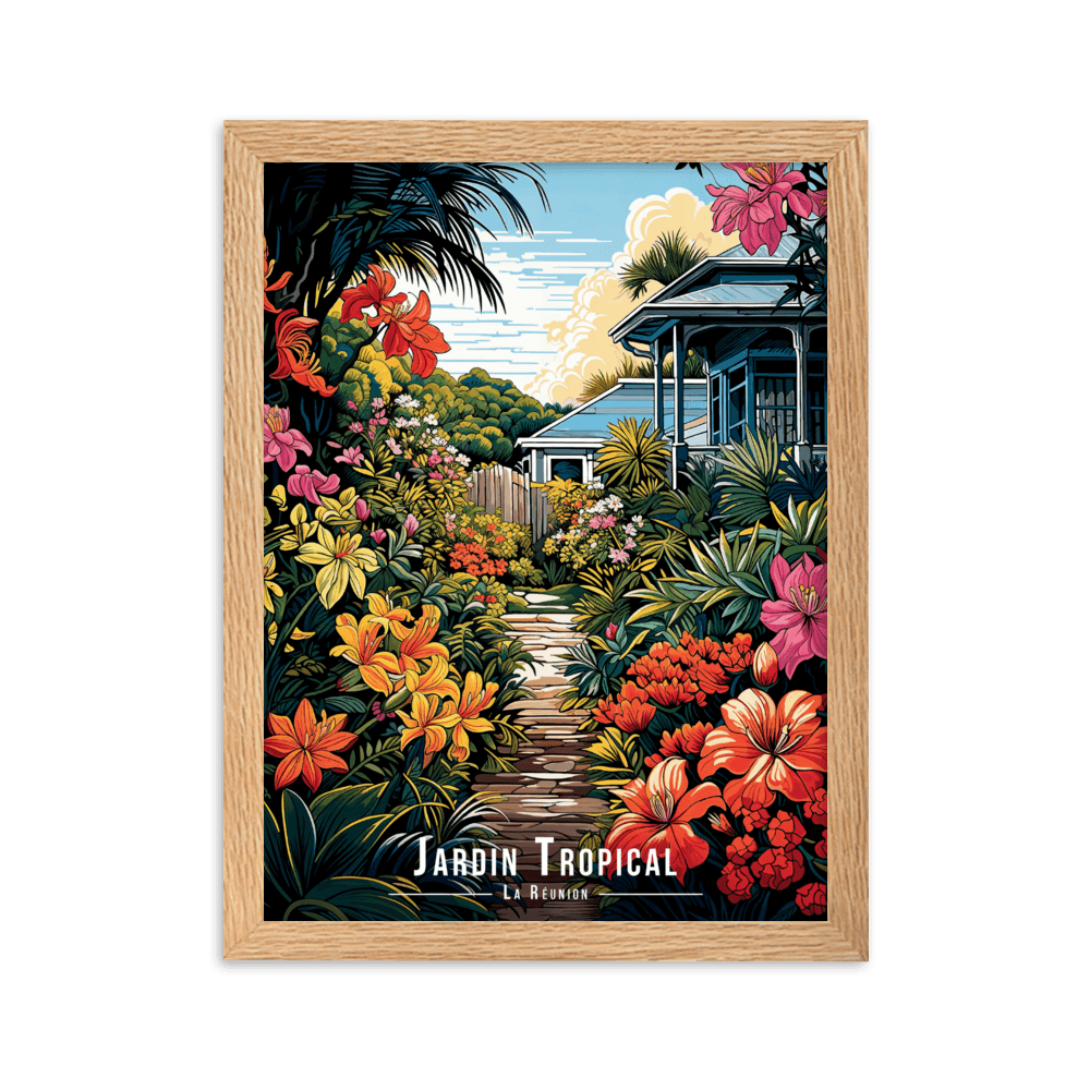 Tableau Jardin Tropical Jardin Tropical - 30 × 40 cm / Oak - UNIV'ÎLE