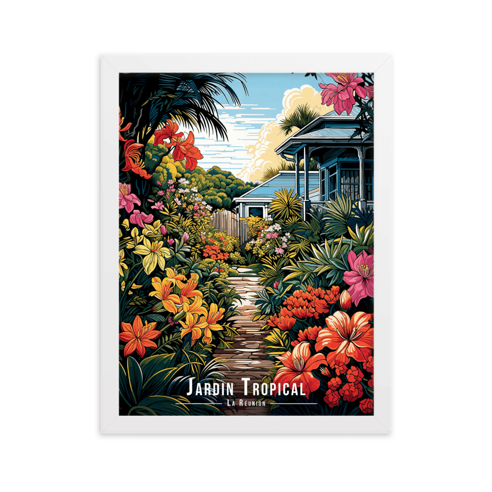Tableau Jardin Tropical Jardin Tropical - 30 × 40 cm / Blanc - UNIV'ÎLE