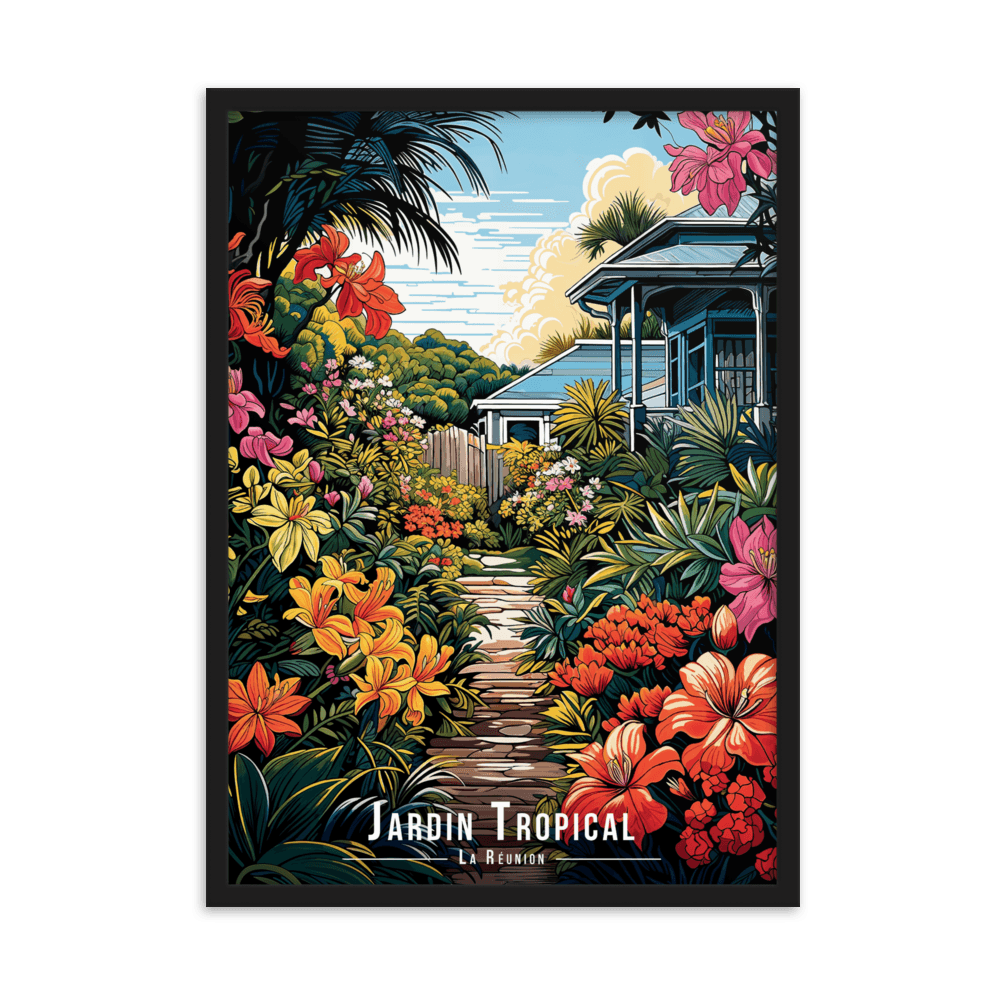Tableau Jardin Tropical Jardin Tropical - 50 × 70 cm / Noir - UNIV'ÎLE