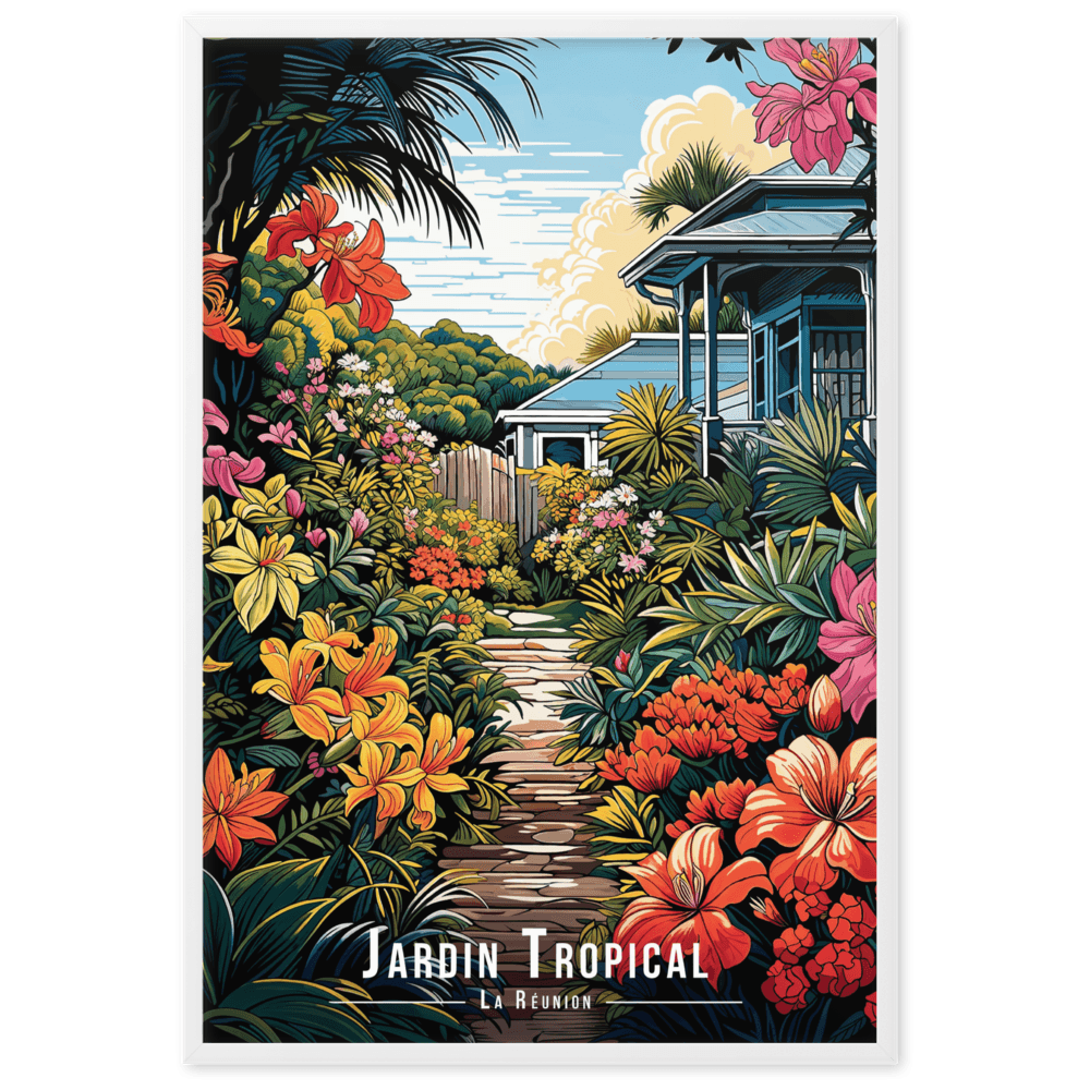 Tableau Jardin Tropical Jardin Tropical - 61 × 91 cm / Blanc - UNIV'ÎLE