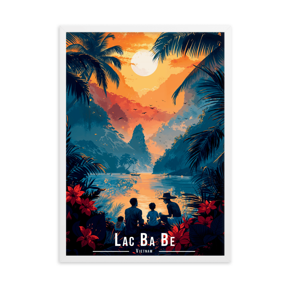 Tableau Lac Ba BE - Vietnam Lac Ba BE - Vietnam - 50 × 70 cm / Blanc - UNIV'ÎLE