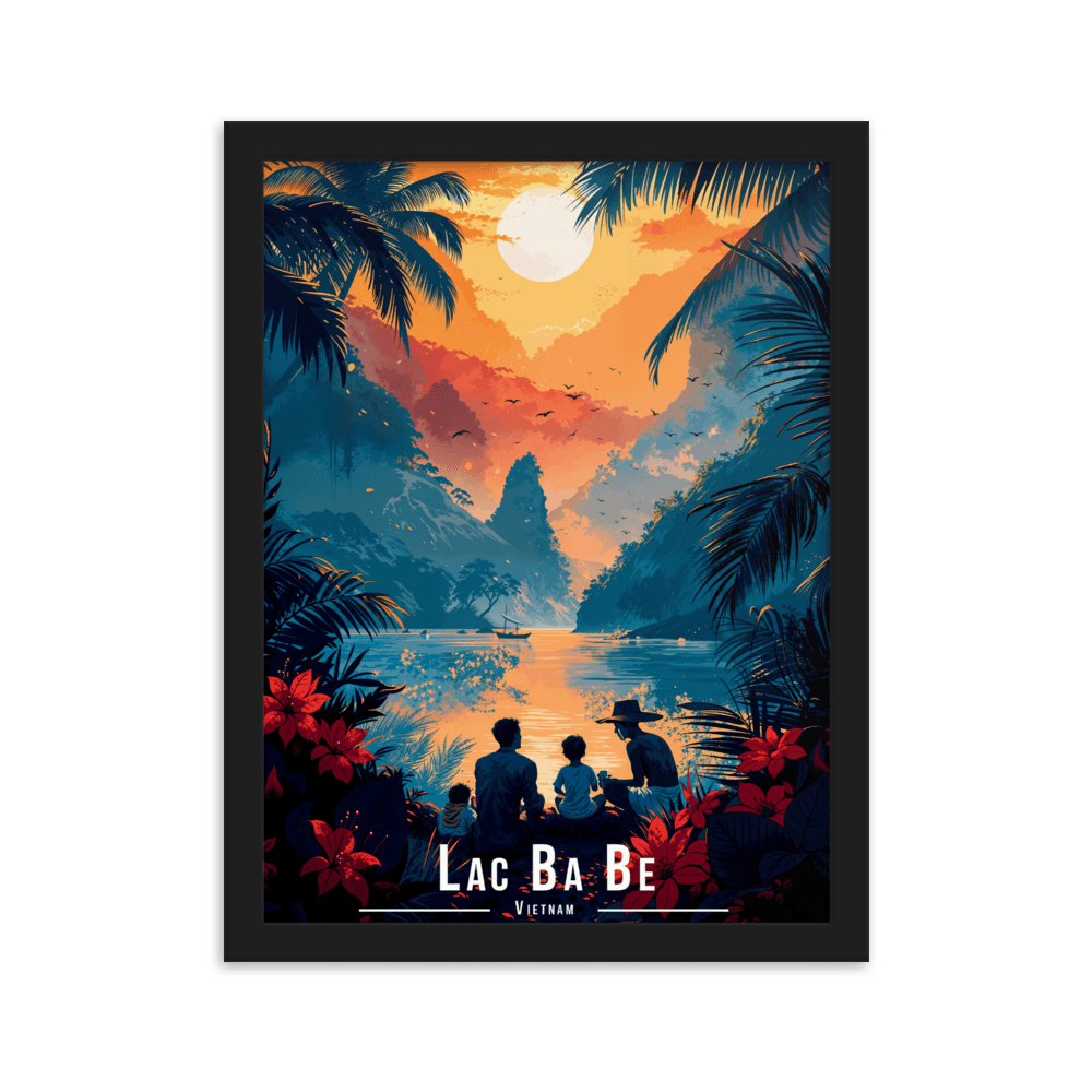 Tableau Lac Ba BE - Vietnam Lac Ba BE - Vietnam - 30 × 40 cm / Noir - UNIV'ÎLE