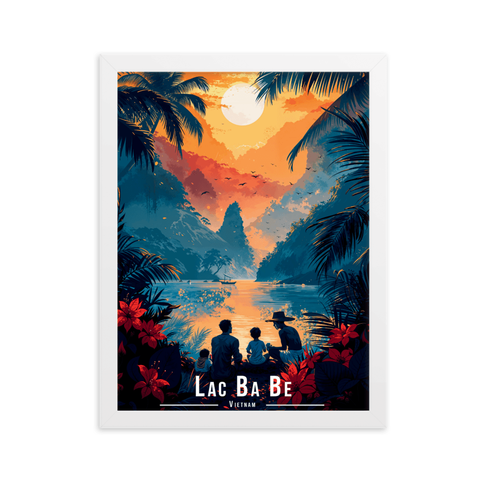 Tableau Lac Ba BE - Vietnam Lac Ba BE - Vietnam - 30 × 40 cm / Blanc - UNIV'ÎLE