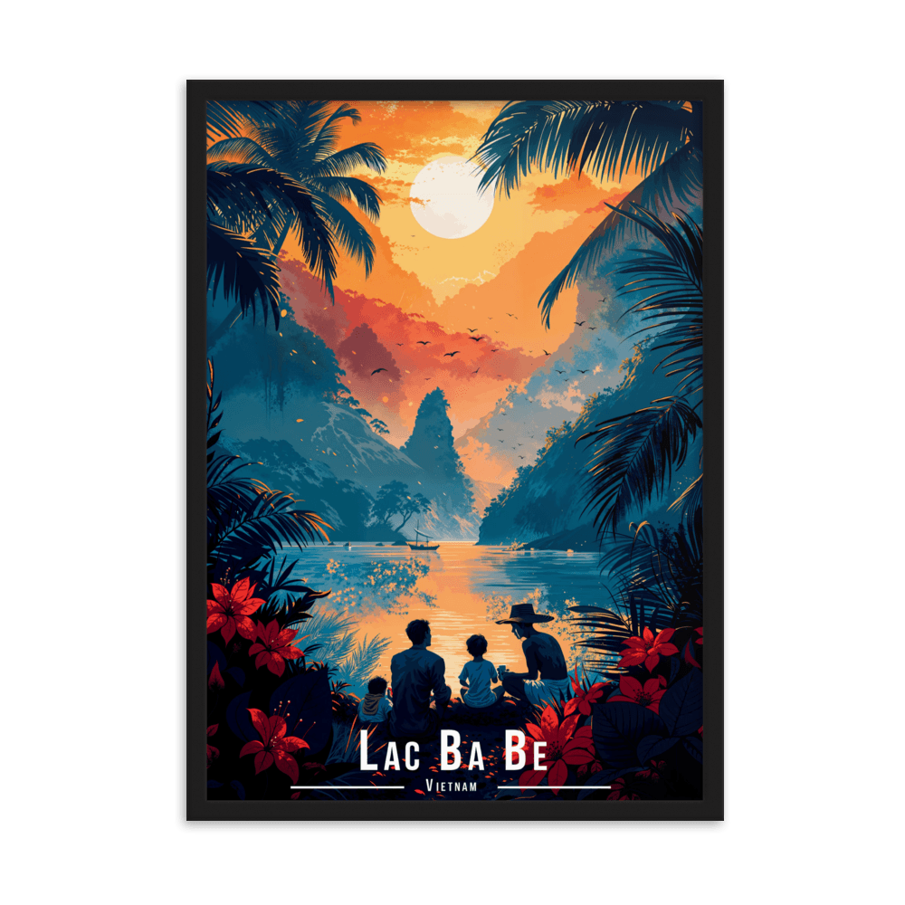 Tableau Lac Ba BE - Vietnam Lac Ba BE - Vietnam - 50 × 70 cm / Noir - UNIV'ÎLE