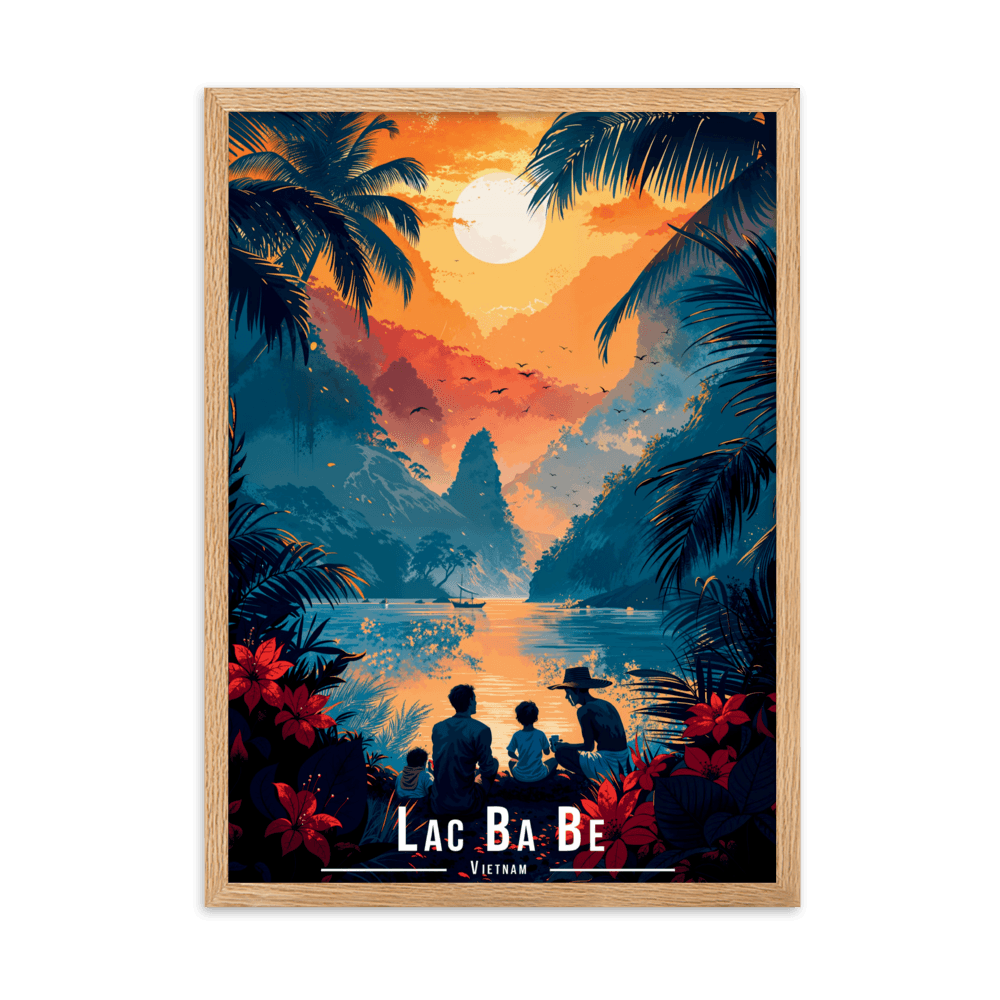 Tableau Lac Ba BE - Vietnam Lac Ba BE - Vietnam - 50 × 70 cm / Oak - UNIV'ÎLE