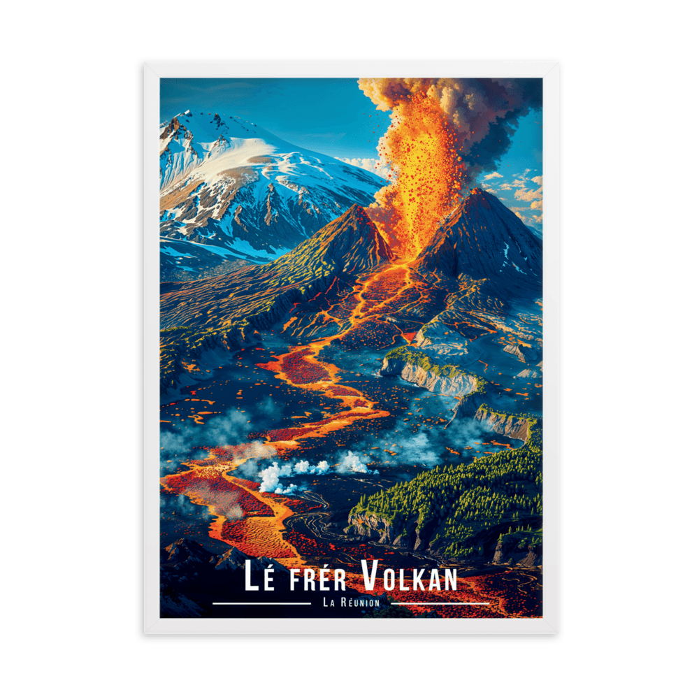 Affiche de La Réunion Lé frér Volkan 50 × 70 cm / Noir - Univile La Réunion