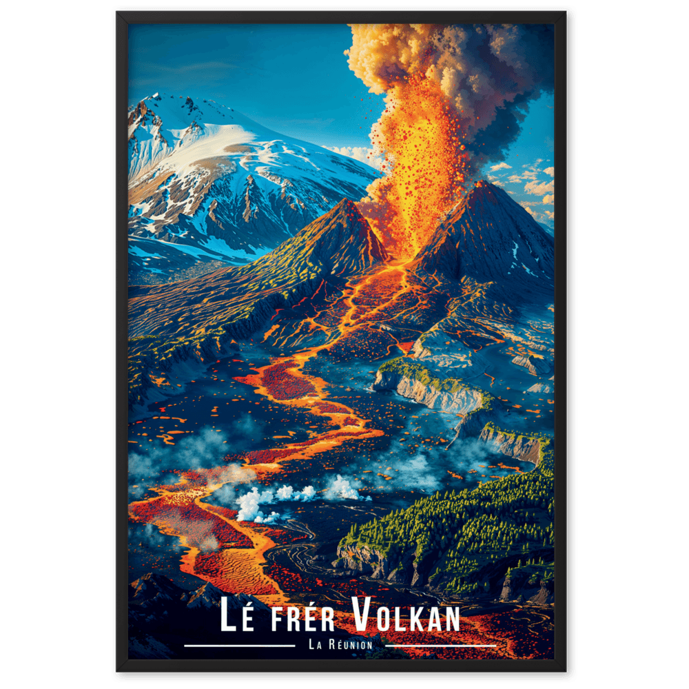 Affiche de La Réunion Lé frér Volkan 50 × 70 cm / Blanc - Univile La Réunion