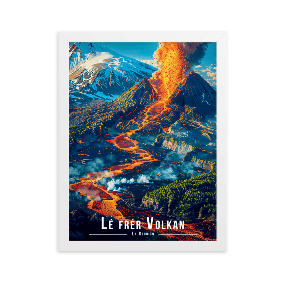 Affiche de La Réunion Lé frér Volkan 30 × 40 cm / Blanc - Univile La Réunion