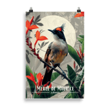 Tableau Merle maurice fleuri Merle maurice fleuri - 61 × 91 cm / Sans Cadre - UNIV'ÎLE