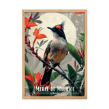 Tableau Merle maurice fleuri Merle maurice fleuri - 50 × 70 cm / Oak - UNIV'ÎLE