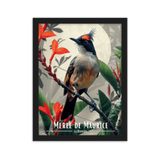 Tableau Merle maurice fleuri Merle maurice fleuri - 30 × 40 cm / Noir - UNIV'ÎLE