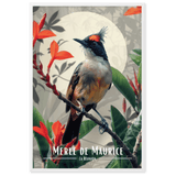 Tableau Merle maurice fleuri Merle maurice fleuri - 61 × 91 cm / Blanc - UNIV'ÎLE