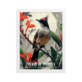 Tableau Merle maurice fleuri Merle maurice fleuri - 30 × 40 cm / Blanc - UNIV'ÎLE