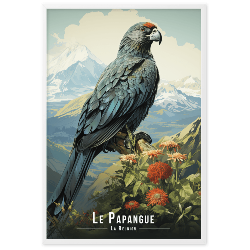 Affiche de La Réunion Papangue Perché sur une Branche 61 × 91 cm / Sans cadre - Univile La Réunion