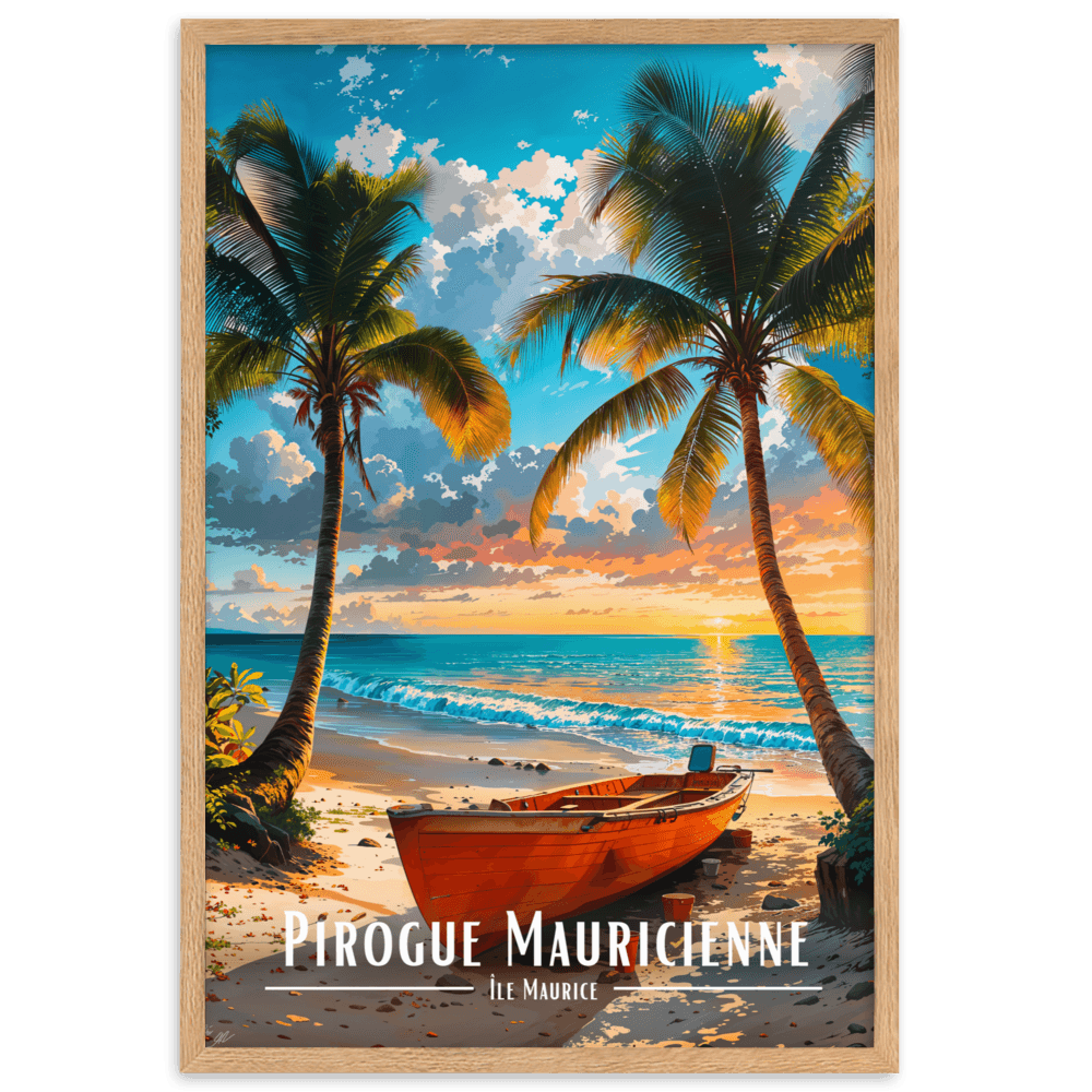 Tableau Pirogue Maurice Pirogue Maurice - 61 × 91 cm / Oak - UNIV'ÎLE