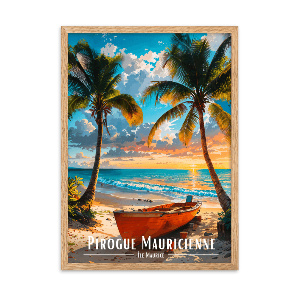 Tableau Pirogue Maurice Pirogue Maurice - 50 × 70 cm / Oak - UNIV'ÎLE