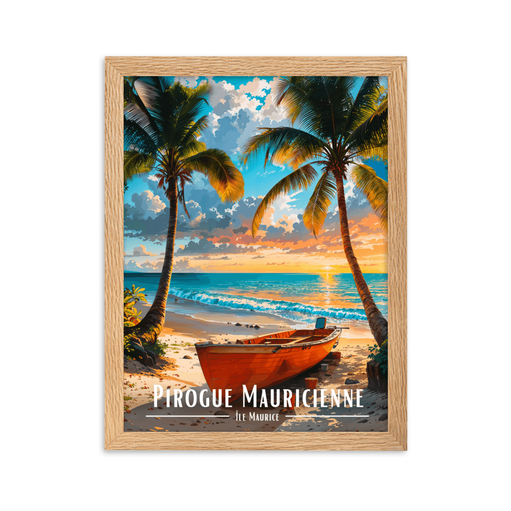 Tableau Pirogue Maurice Pirogue Maurice - 30 × 40 cm / Oak - UNIV'ÎLE