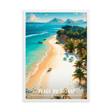 Tableau Plage du Morne Plage du Morne - 50 × 70 cm / Blanc - UNIV'ÎLE