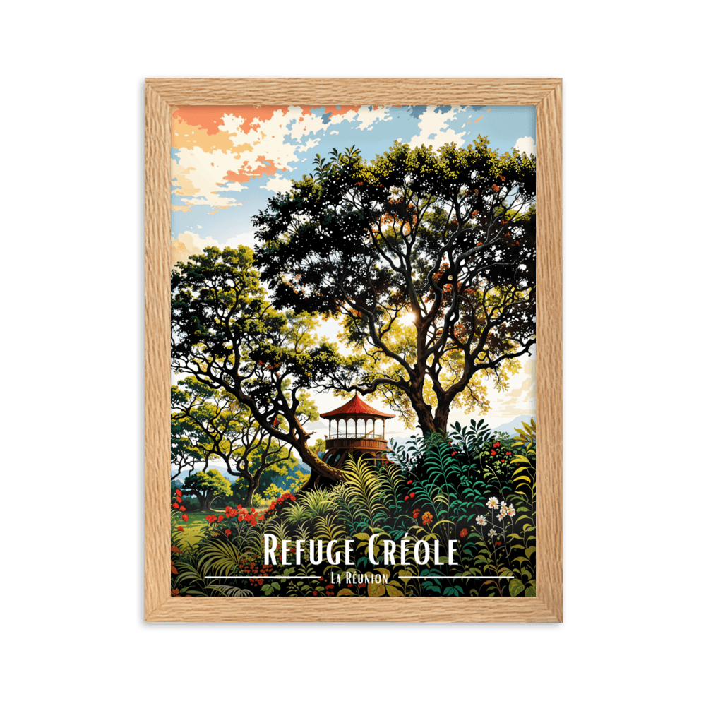 Tableau Refuge Créole Refuge Créole - 30 × 40 cm / Oak - UNIV'ÎLE