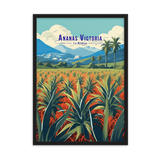 Affiche de La Réunion Illustration d'Ananas Victoria 30 × 40 cm / Noir - Univile La Réunion